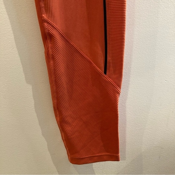 ZYIA Sz L Burnt Orange Ribbed Premium High Rise 7/8 Length Leggings  NEW - Picture 5 of 11